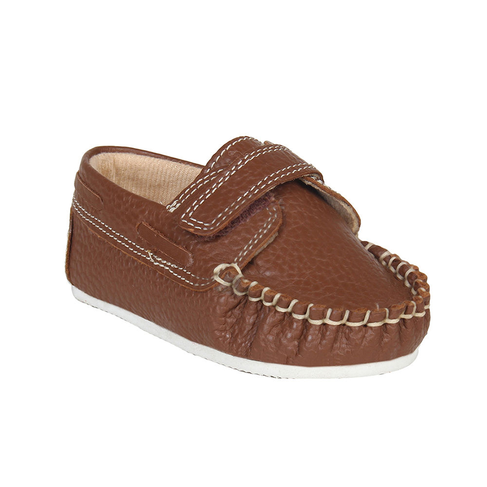 Buy Brown Leather Infant Boat Shoes 