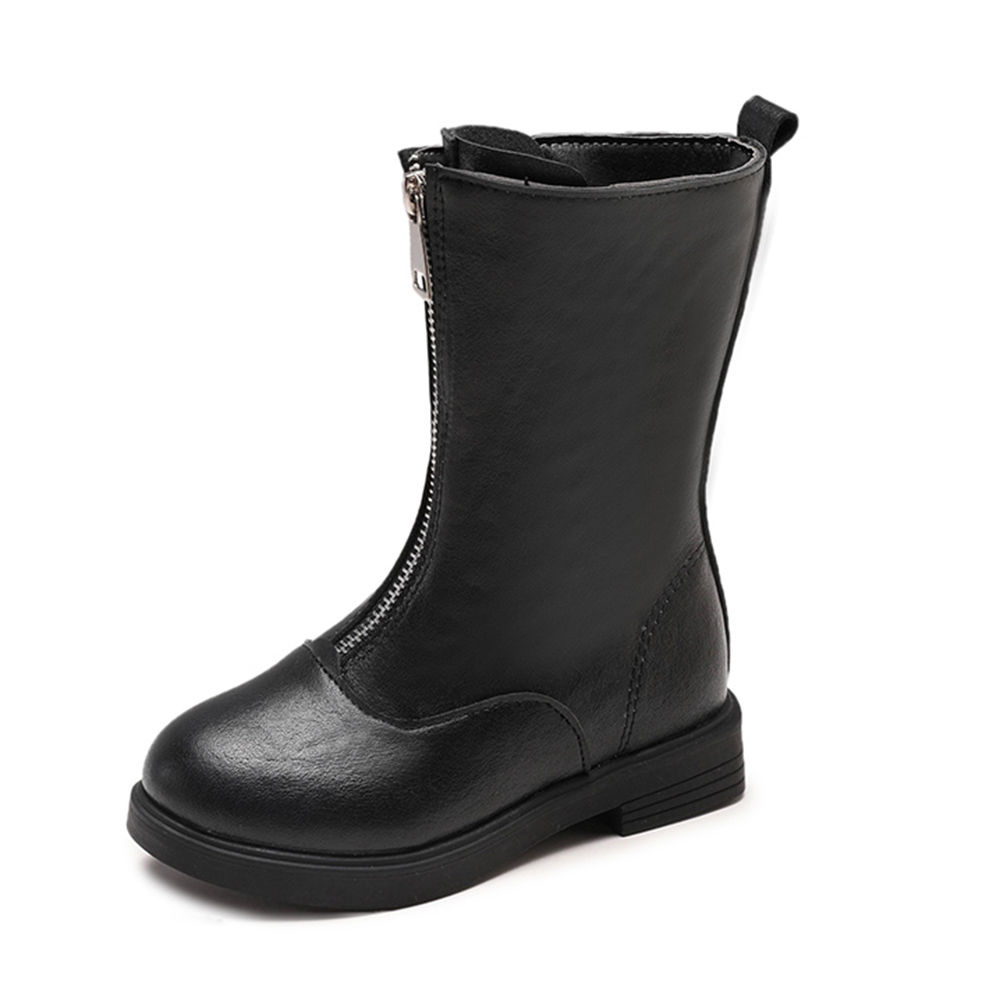 mid length black boots
