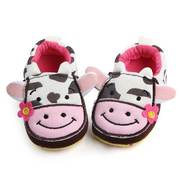 Shop Online Pink Slip - On Cow Print Baby Shoes at ₹499