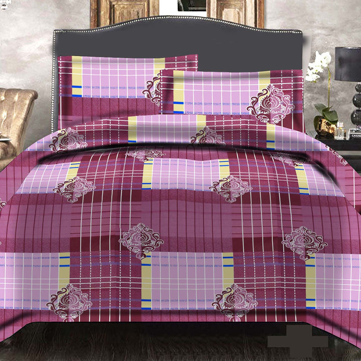 Buy King Size Double Bedsheet With 2 Pillow Covers Purple Online