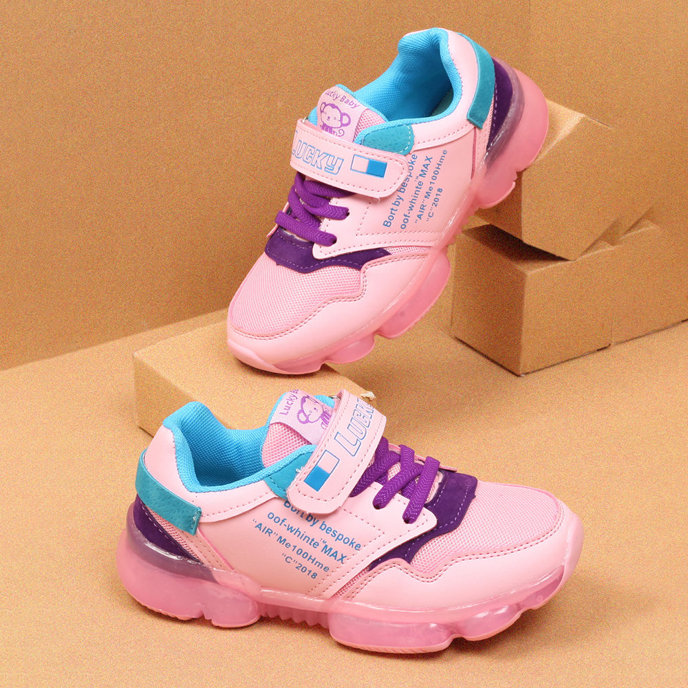 pink and purple running shoes
