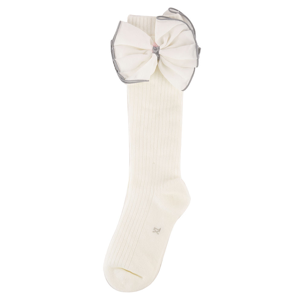 girls knee length white socks