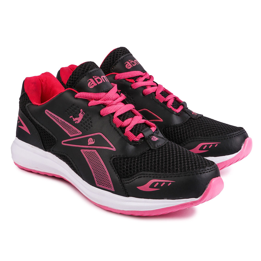 Buy Black \u0026 Pink Lace Up Athletic Shoes 