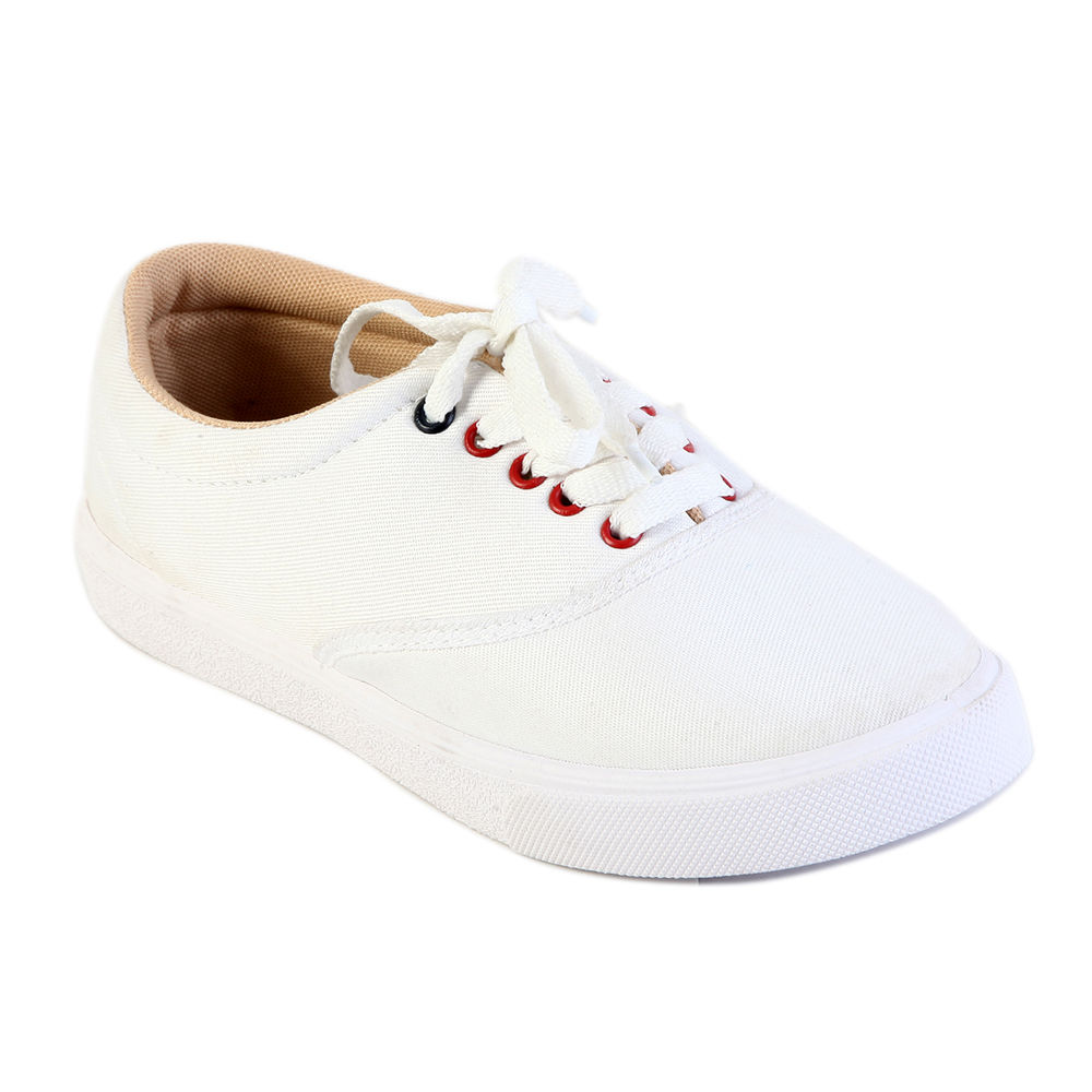 white plain sneakers