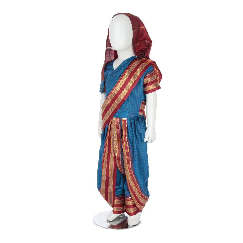 

maharashtrian kasta sari lavani dance fancy dress costume for girls