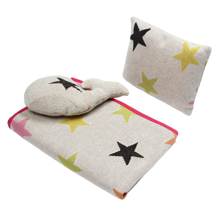 Buy Newborn Baby Toddler Star Print Blanket With Pillow And Toy