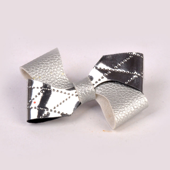 Hopscotch Aye Candy Silver Checks Pinwheel Bow Hair Clip