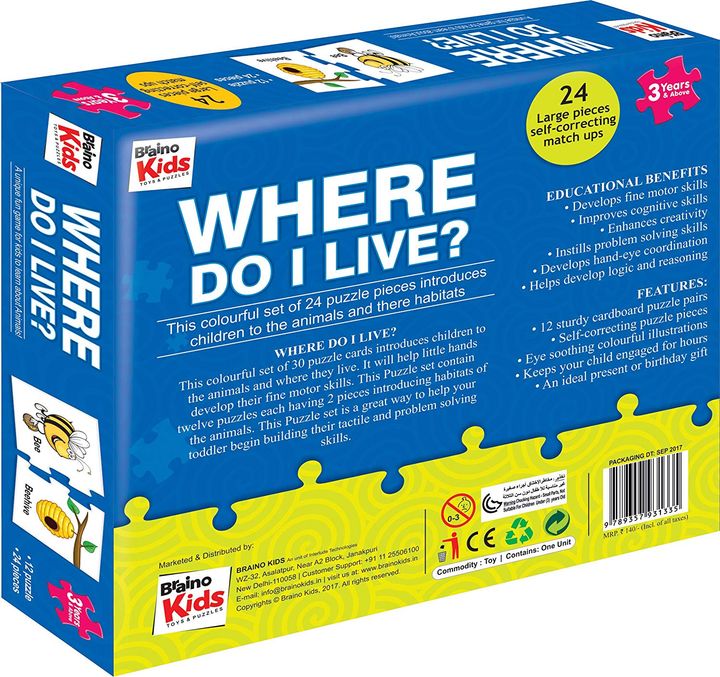 Buy Where Do I Live Educational Puzzle Online 140 Hopscotch