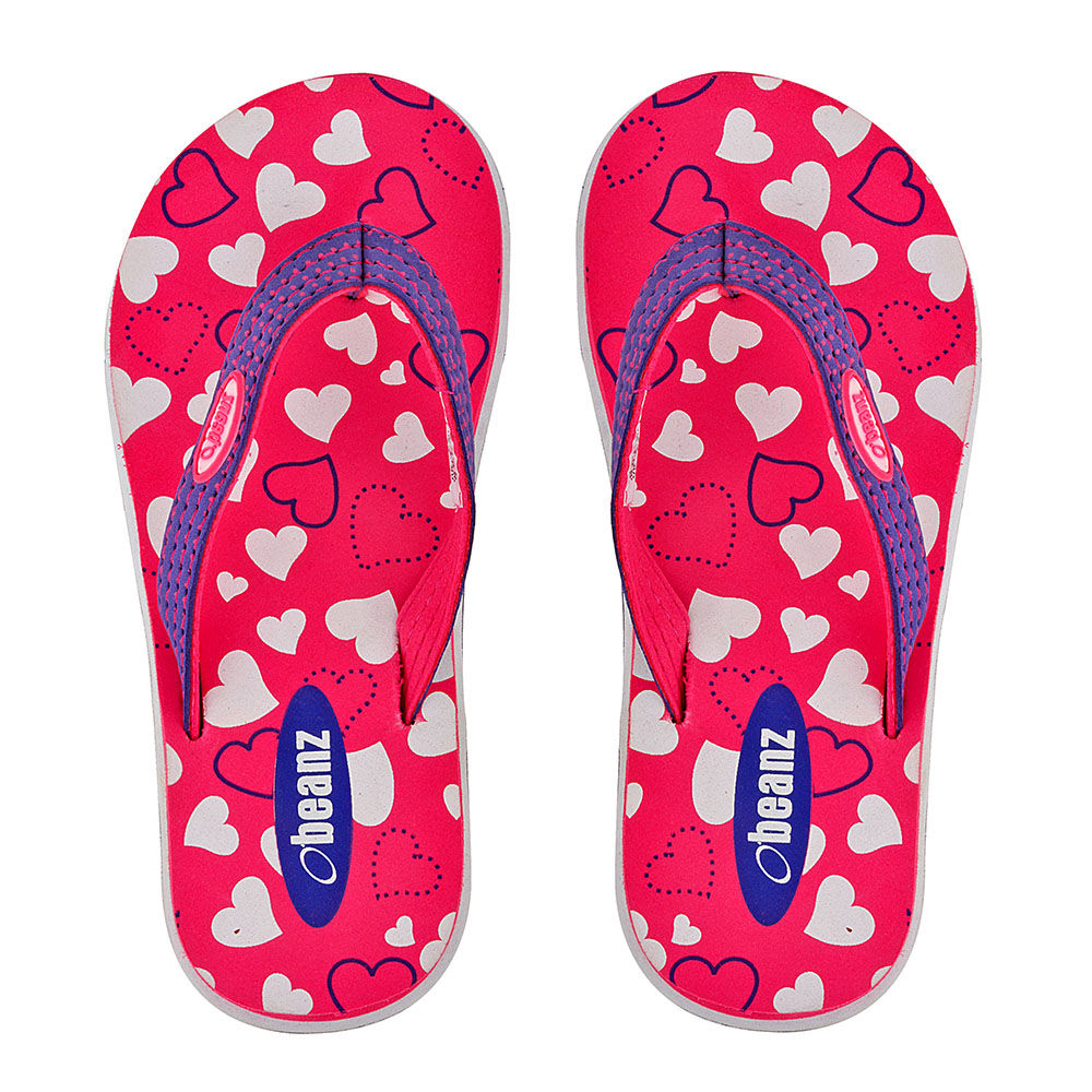 

little hearts flip flop pink voilet white beanz presents a