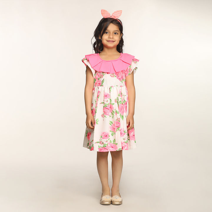 Buy Neon Pink Flowers Frilly Dress Online 245 Hopscotch Shop floryday for affordable dresses. hopscotch