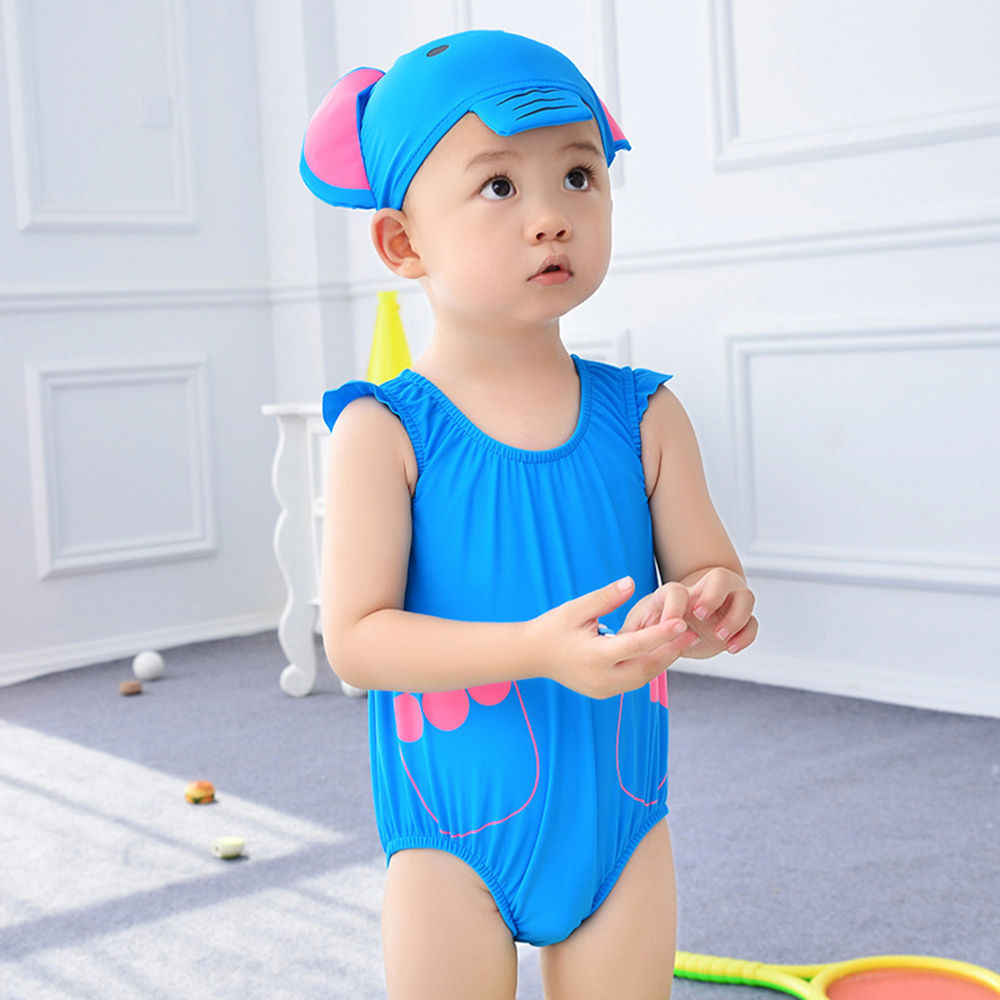 Shop Online Cute Baby One Piece Swimsuit With Cap At 9