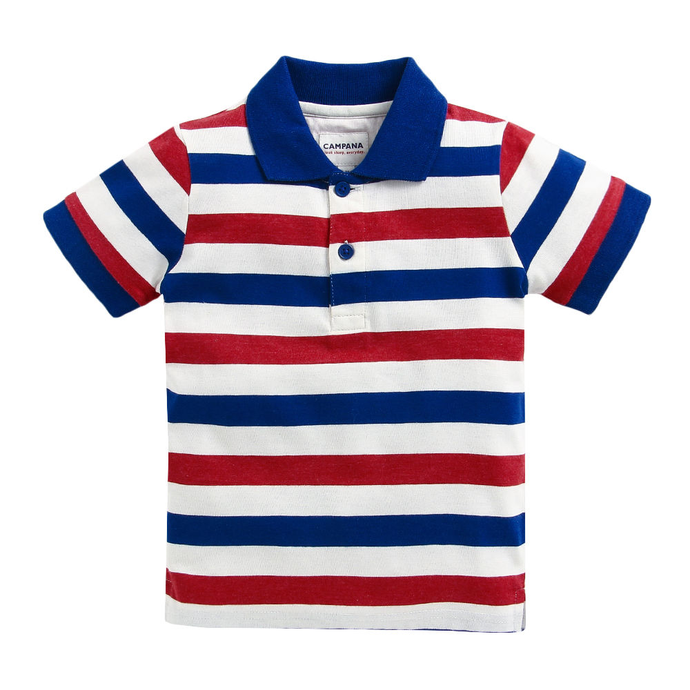 red and blue polo t shirt