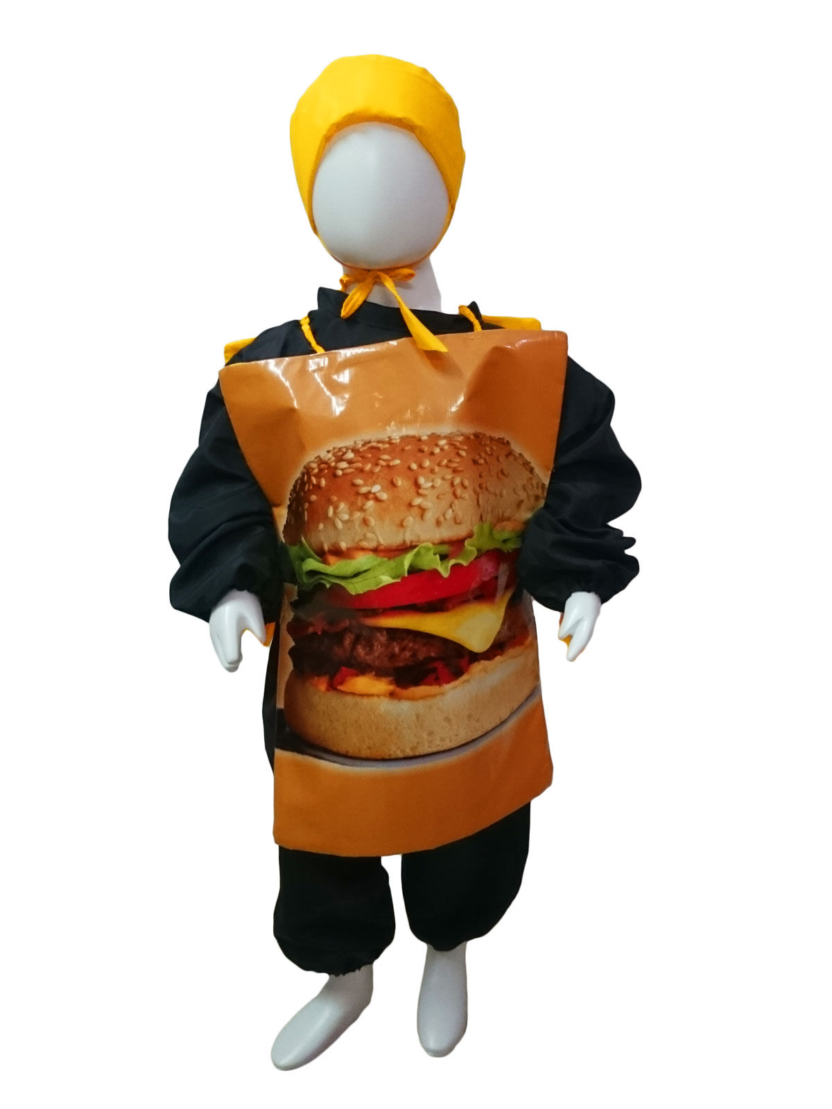 

burger fast food kids fancy dress costume costume contents black