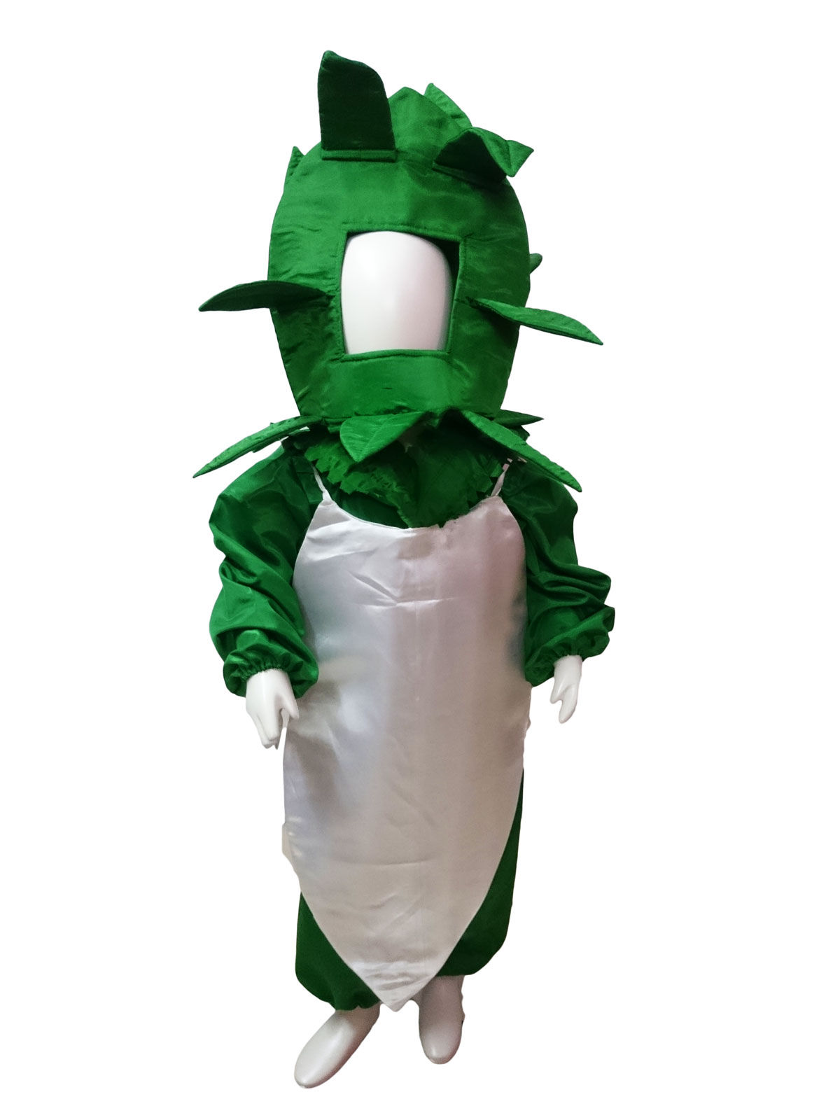

radish mooli vegetable kids fancy dress costume costume contents green