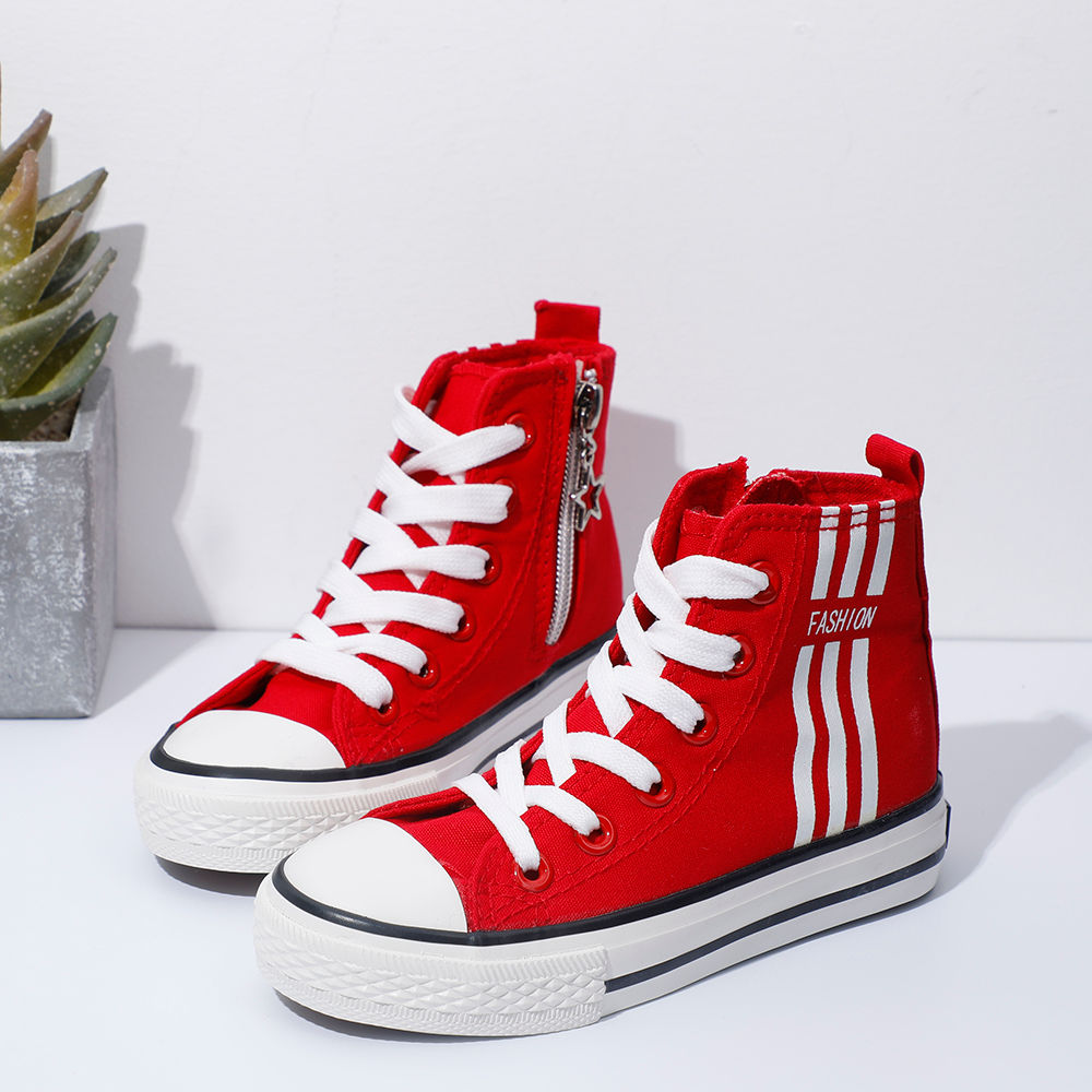 red high top sneakers