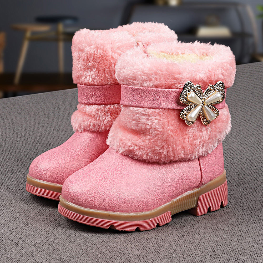 pink furry boots