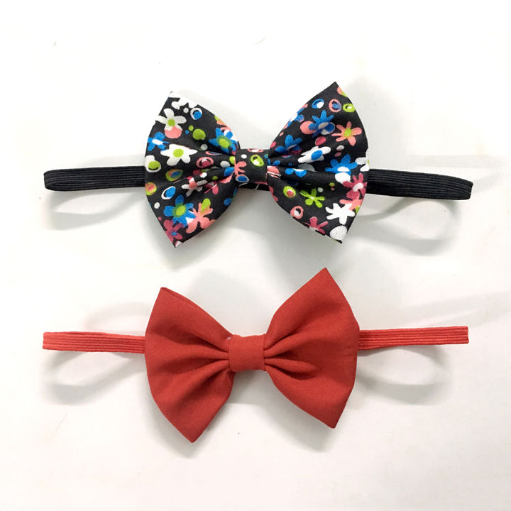 Hopscotch Knotty Ribbons Set Of Two Bow Headband Black And Red