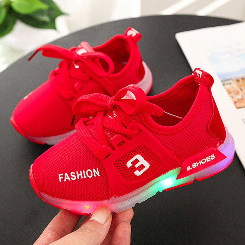 Buy Solid Red LED Sneaker With Lace 