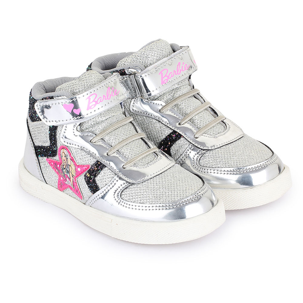 silver canvas shoes