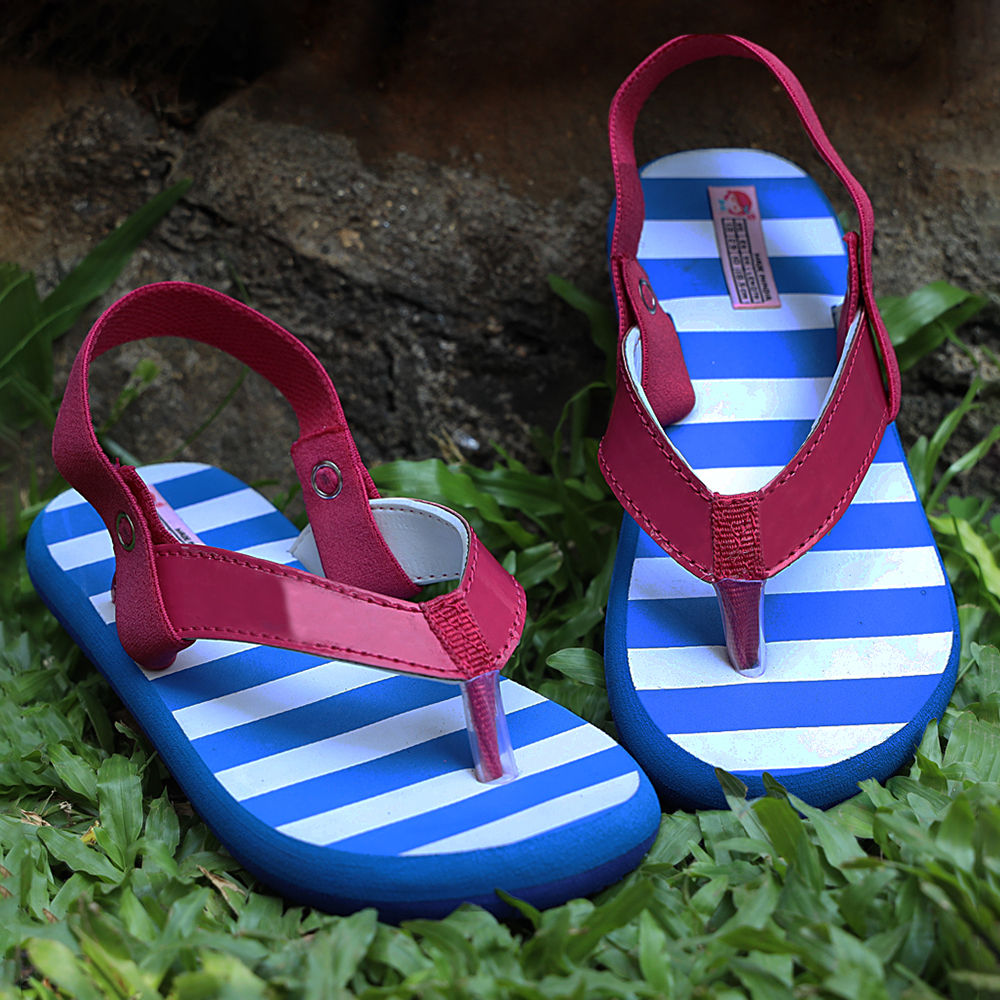 girls blue flip flops
