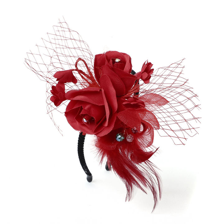 Buy Red Roses With Feather Hair Bands Online 299 Hopscotch