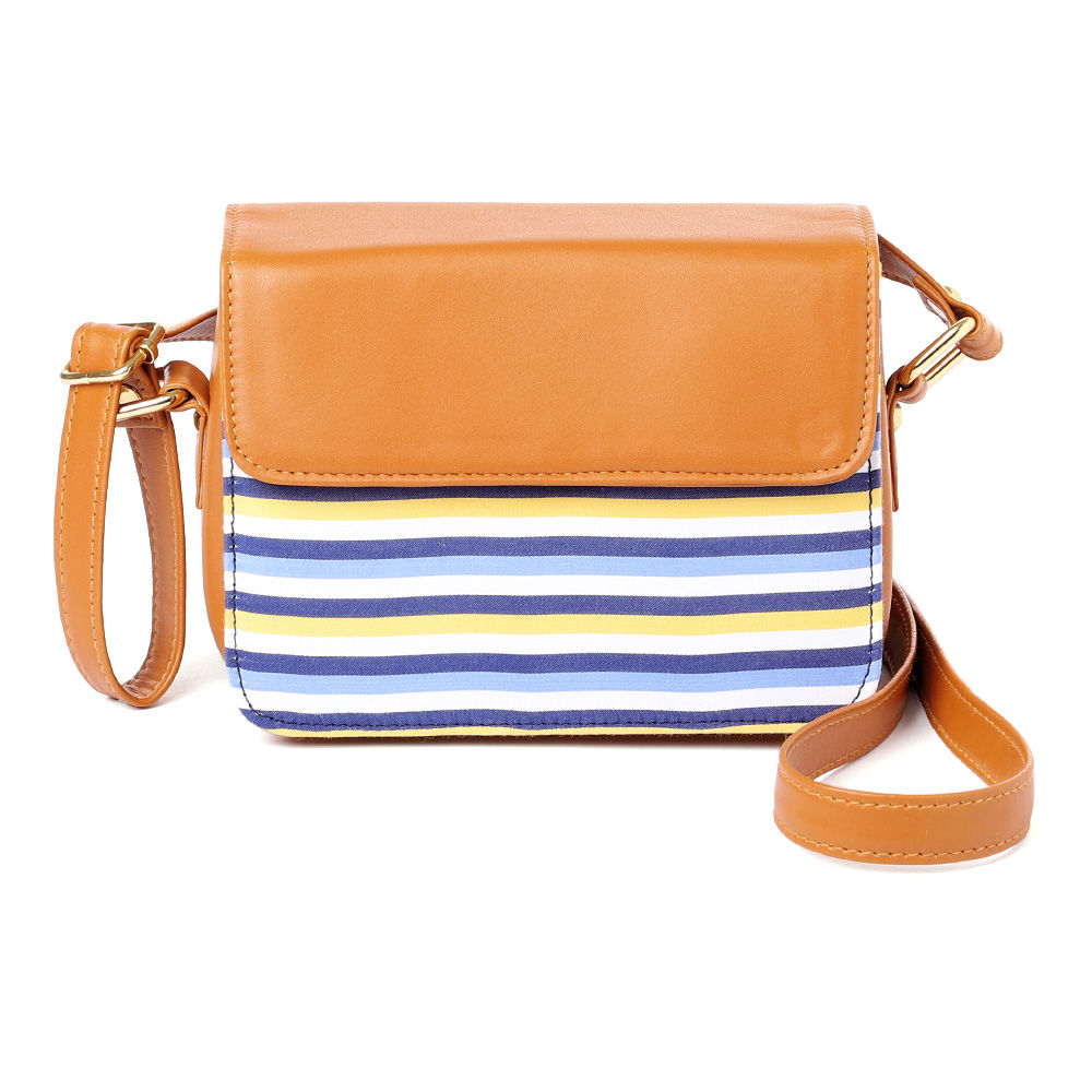 striped sling bag
