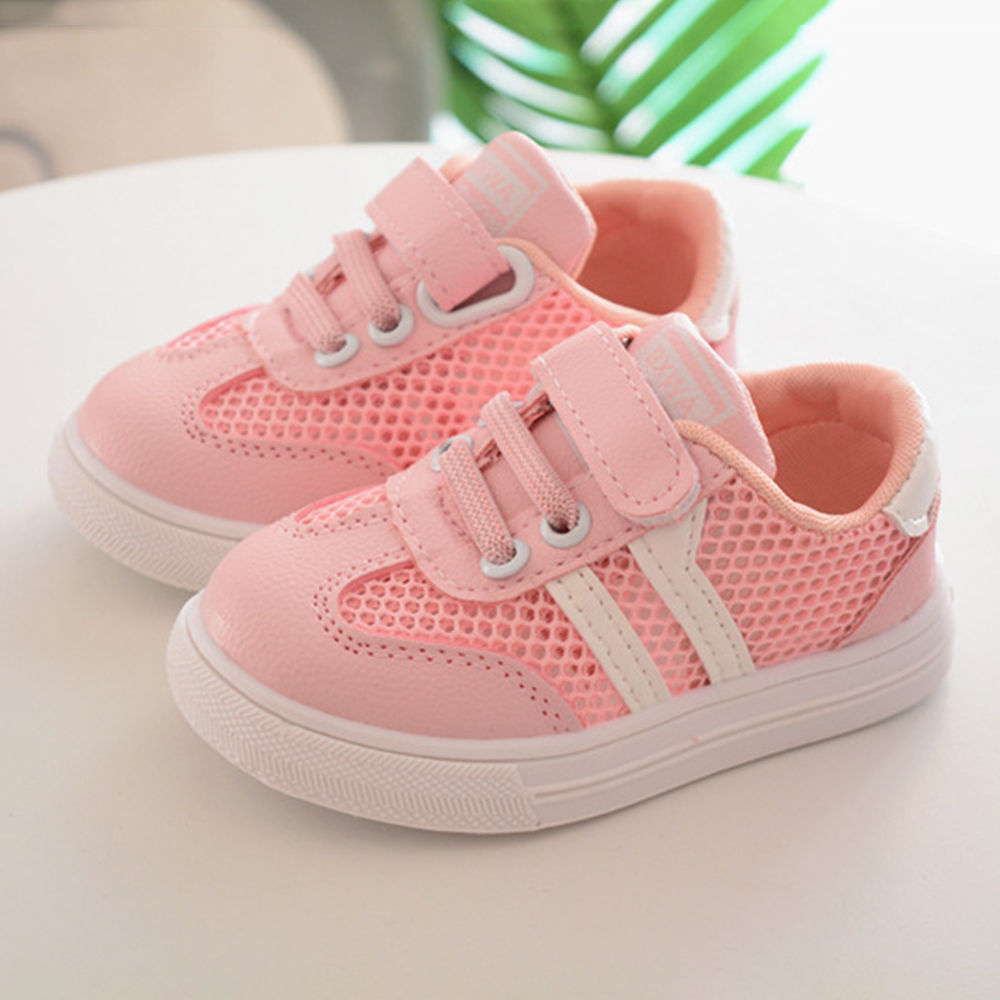 pink velcro sneakers
