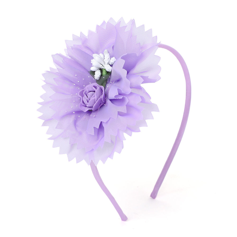 purple flower hair band