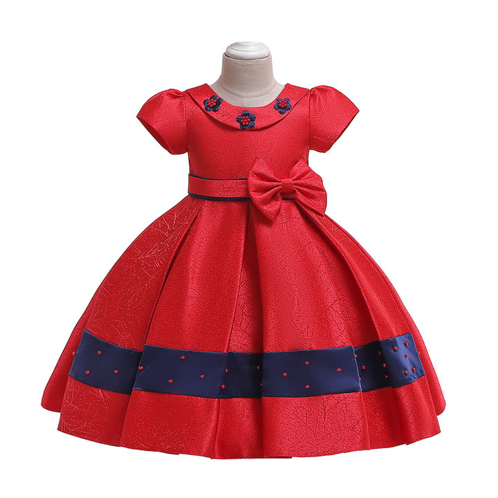 Buy Bow Applique Cap Sleeves Dress Red Online 1579 Hopscotch