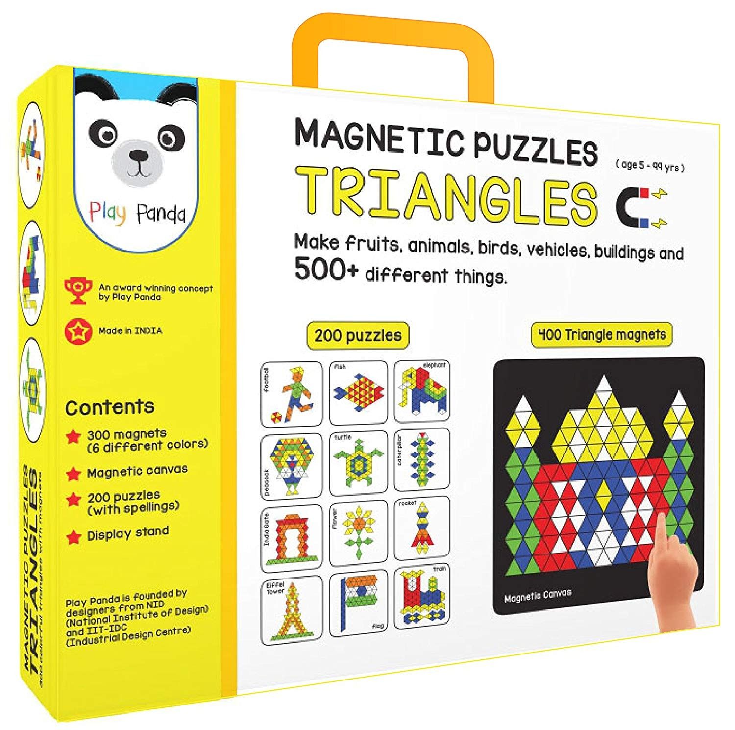 

use 500 colorful magnetic triangles to make birds animals vehicles