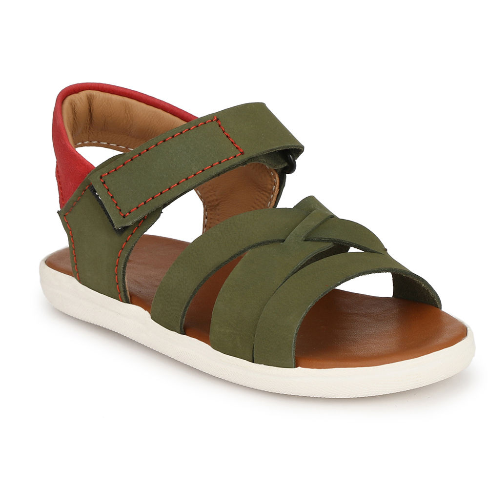 olive green leather sandals