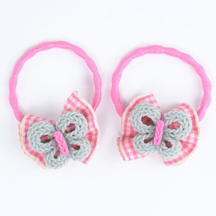 Buy Pink Hair Ties With Grey Butterfly Set Of 2 Online 79 Hopscotch