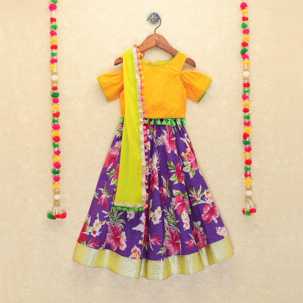 cold shoulder ghagra choli