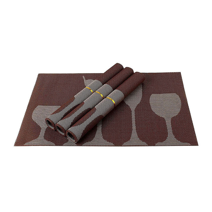 Buy Pack Of 6 Pvc Dining Table Place Mats Classy Chocolate Brown