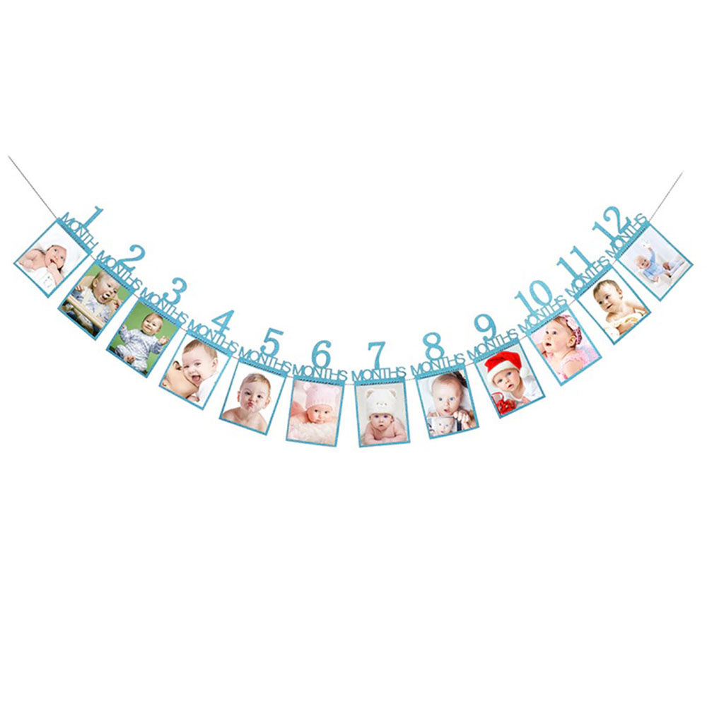 

this baby 1st birthday photo banner is very original and