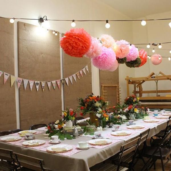 Diy Pom Flower Party Props Supplies Birthday Decorations Items For Girls