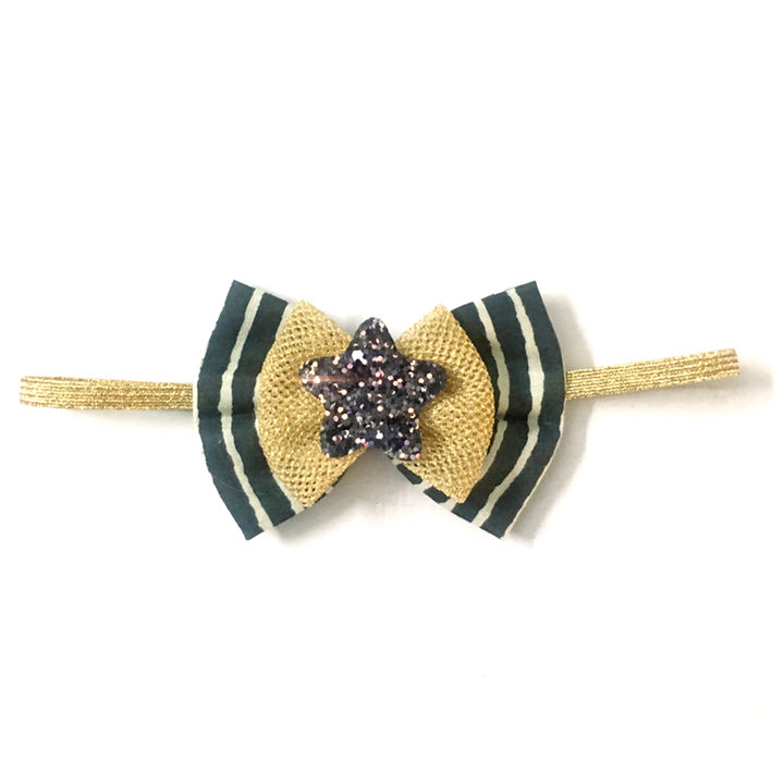 Buy Knotty Ribbons Double Bow Star Applique Headband Black