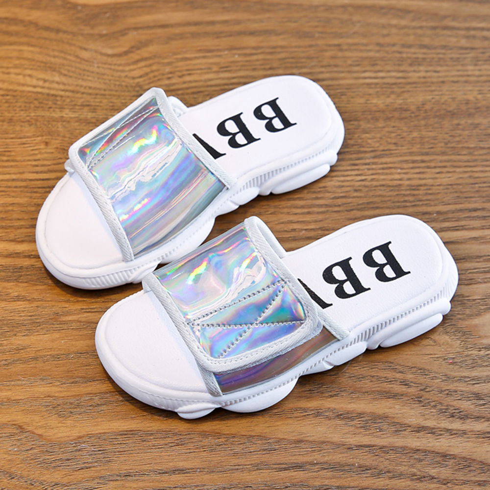 White sparkly flip flops hot sale