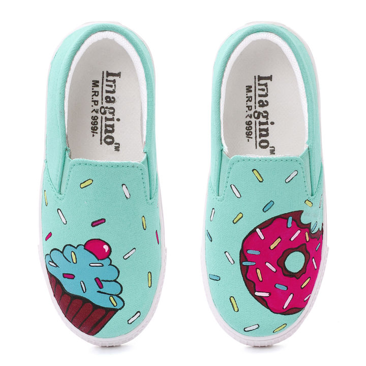 Buy Doughnut And Cup Cake Hand Painted Canvas Shoes Online 999 Hopscotch