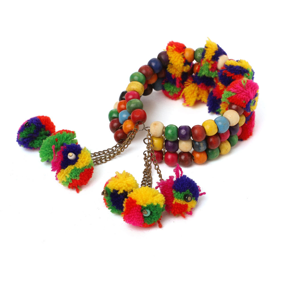 FULLY Beautiful & Stylish pom Pom bangle ss With Hair Clips ,Hair Pins For  Girls & Women , Multicolor Price in India - Buy FULLY Beautiful & Stylish pom  Pom bangle ss