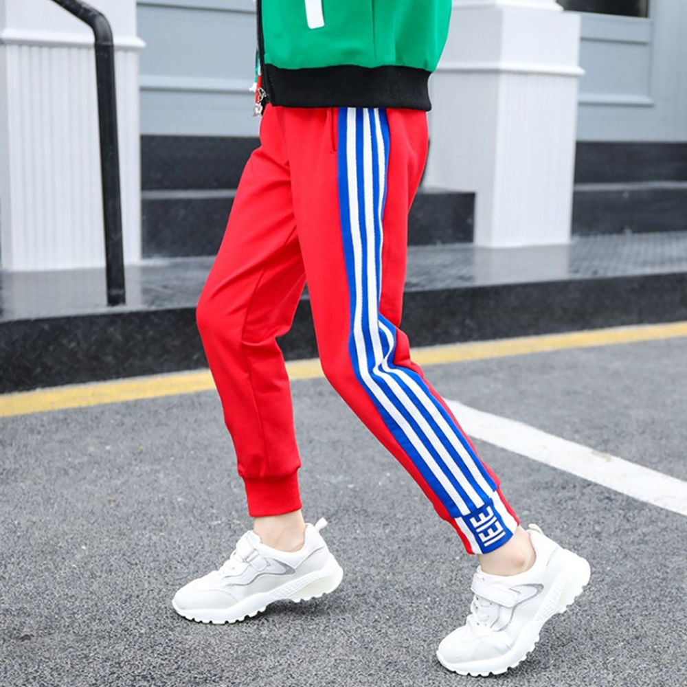 red stripe joggers