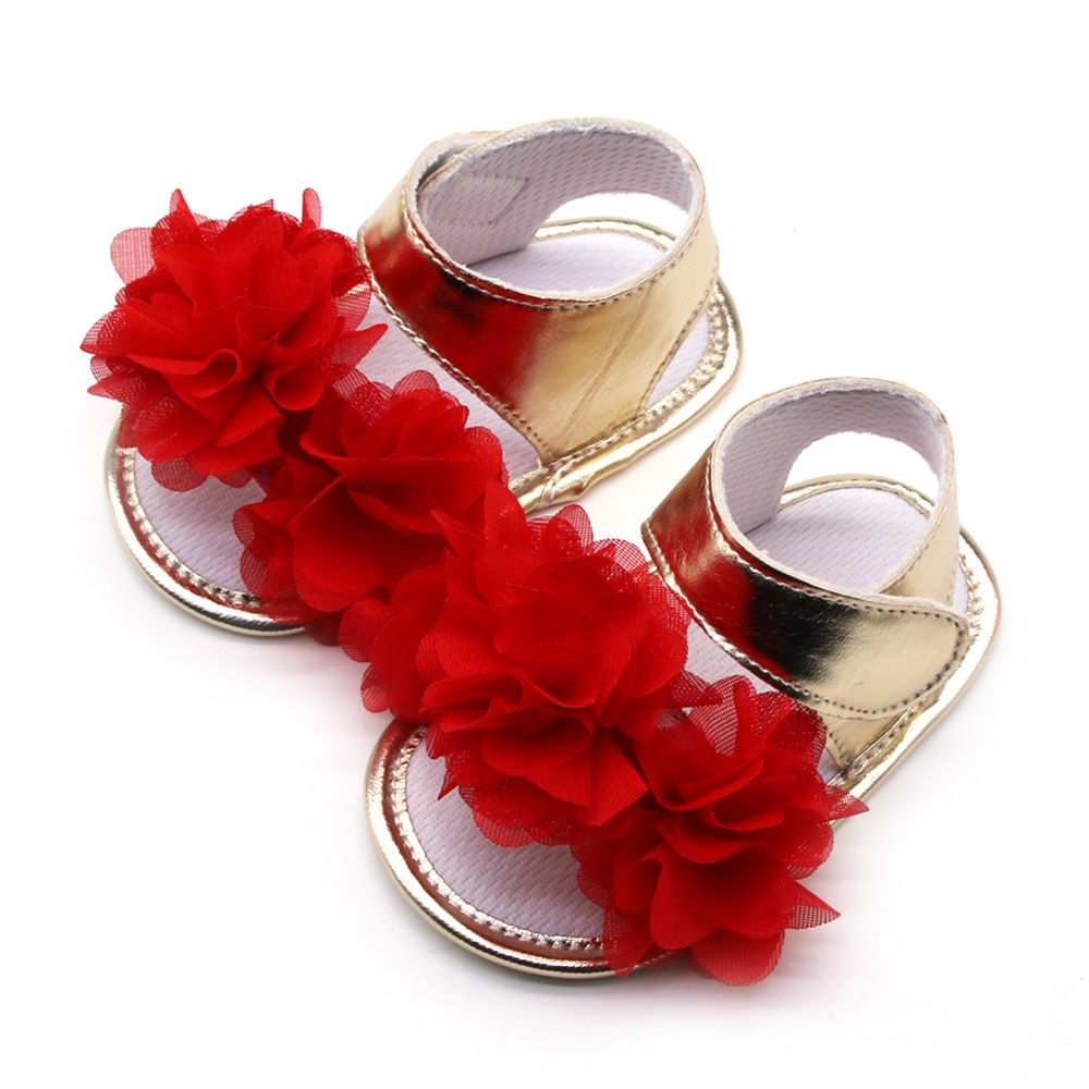 red baby sandals