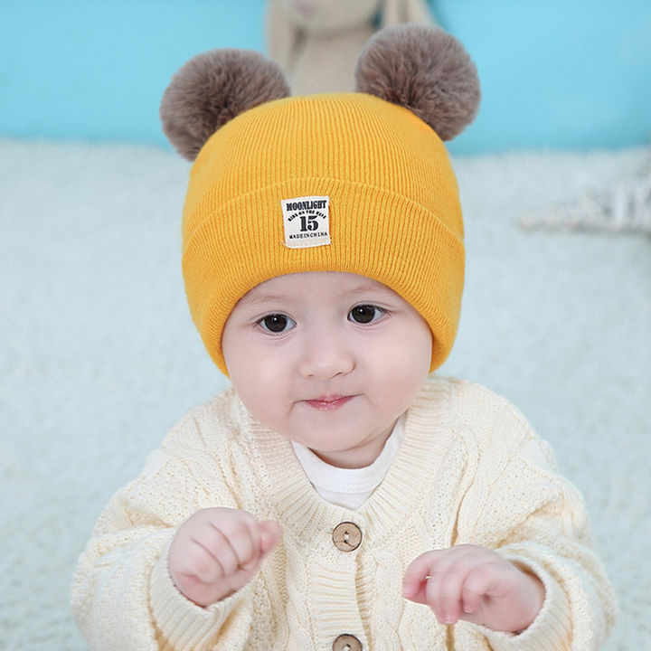 Buy Yellow Cute Design Woolen Warm Winter Cap Online 499