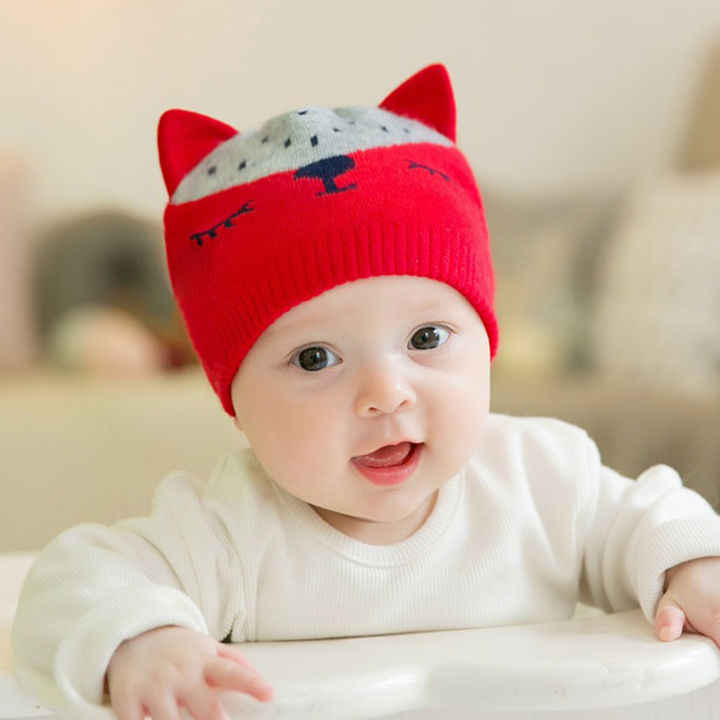Buy Ziory Winter Wear Cap Kitty Design Red Grey Online 499