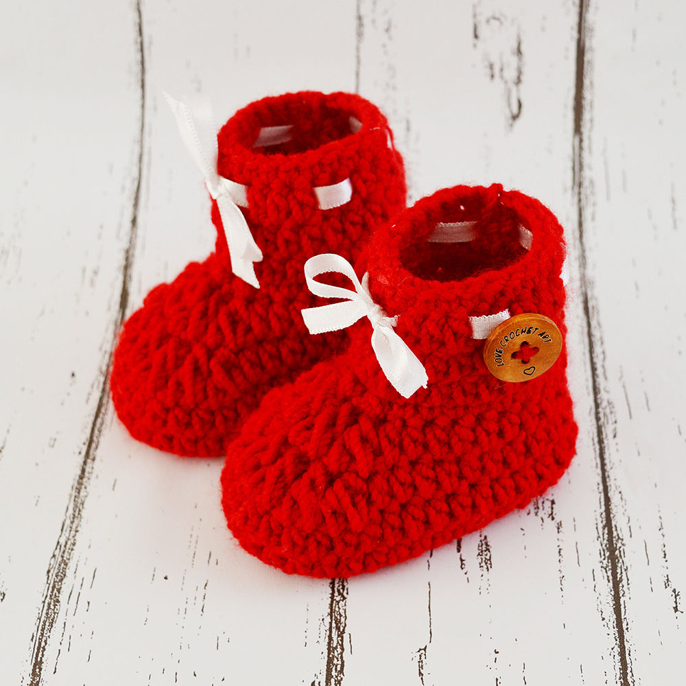 red baby booties