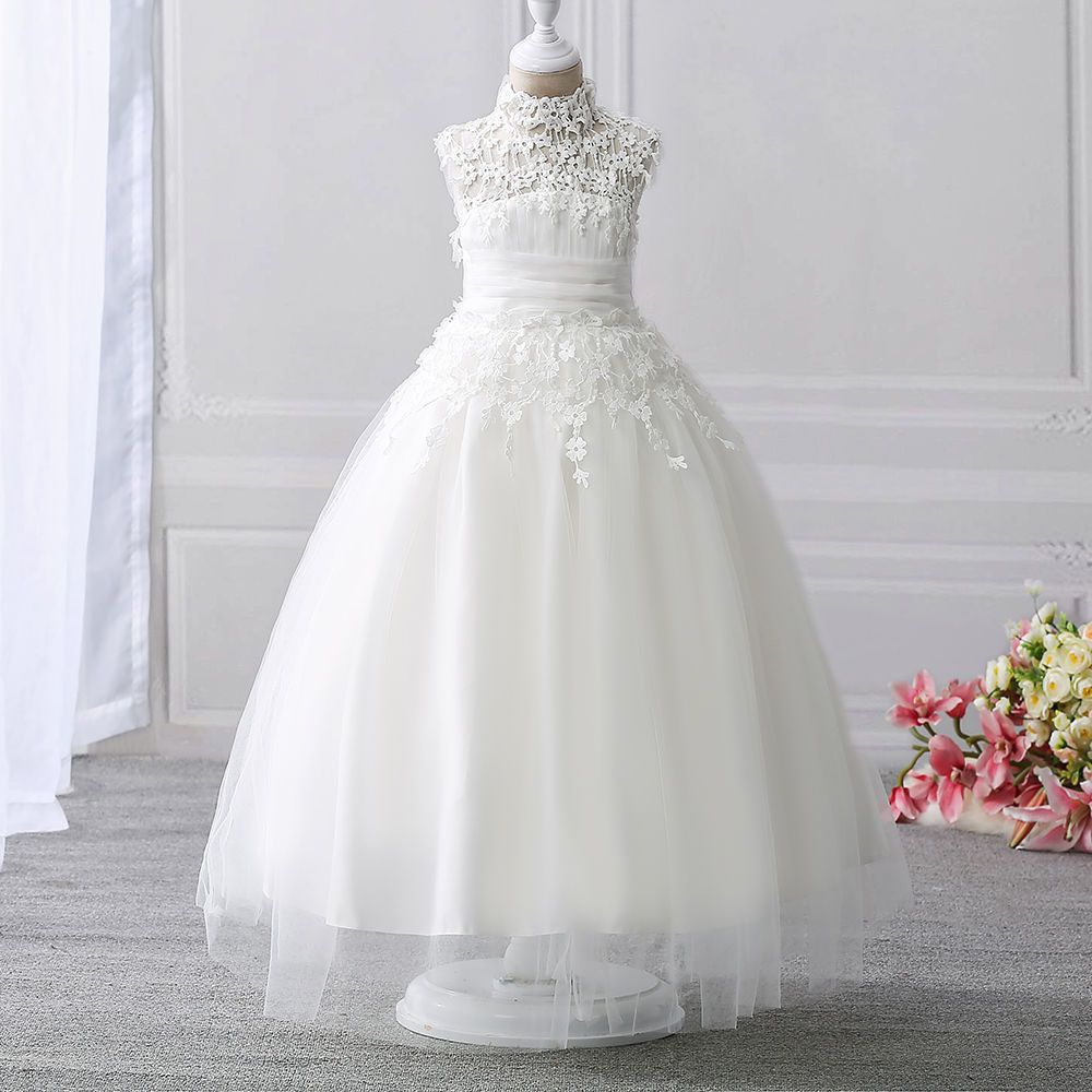 Fashion Front Girl's White Gown With Band Roses | Konga Online Shopping