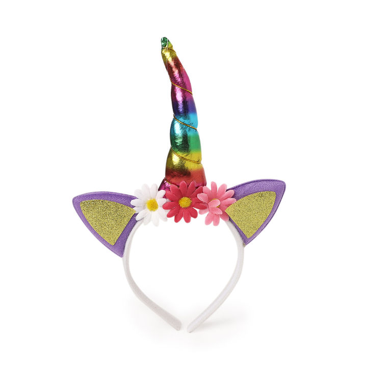 Buy White Lavender Rainbow Flower Unicorn Hair Band Online