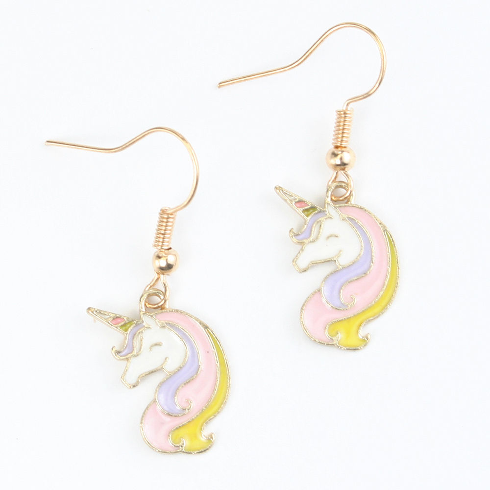 pink unicorn earrings