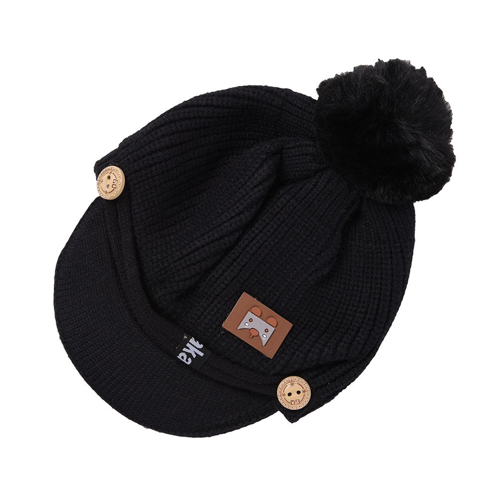 black pom pom cap