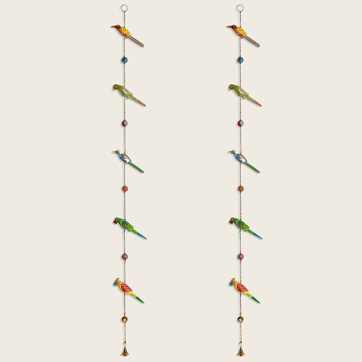 Buy The Hanging Parrots Hand Painted Decorative Toran In Ashok